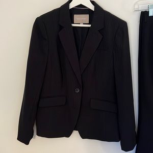 Banana Republic Factory Navy Blue Pinstripe Blazer(6) & Martin Fit Pant(4R) Suit